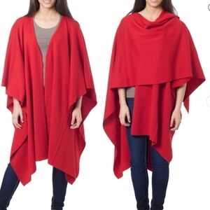 Novica alpaca wool blend poncho shawl wrap heavy contemporary classic neutral